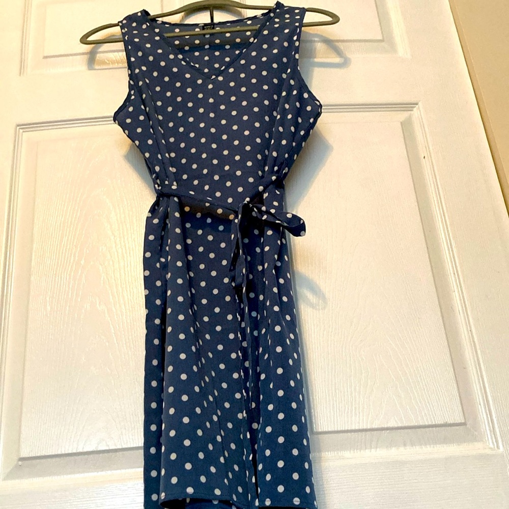 Shein Blue Polka Dot Dress- Size M/6